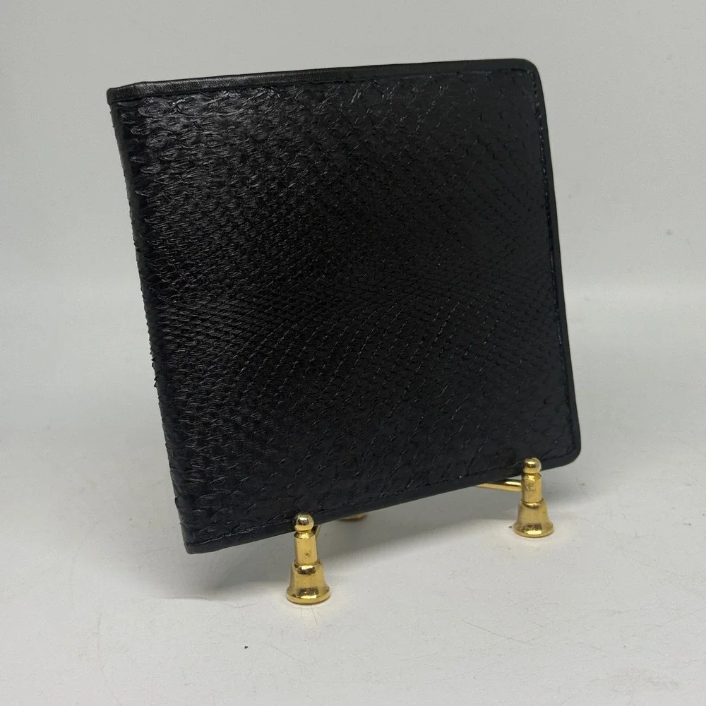 Black Python‎ Snakeskin Bi Fold Wallet with Coin Pouch Never Worn